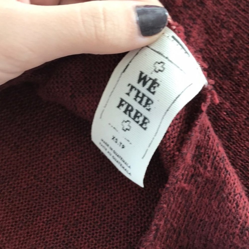 Free people maroon knit twist backless sweater - Picture 5 of 7